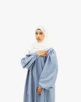Sky Blue Balloon Sleeve Abaya