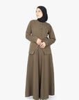 Khaki Round Neck Blazer