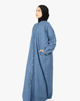 Navy Denim Long Shirt Abaya