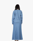 Navy Denim Mermaid Tail Skirt