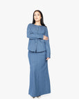 Navy Denim Mermaid Tail Skirt