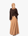 Mocha Brown Round Neck Blazer