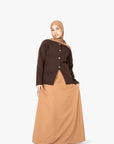Mocha Brown Round Neck Blazer