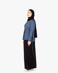 Indigo Mélange Ribbon Kimono Top