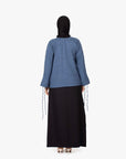 Indigo Mélange Ribbon Kimono Top