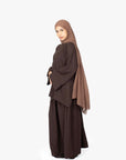 Mocha Brown Mélange Two-Piece Abaya