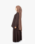 Mocha Brown Mélange Two-Piece Abaya