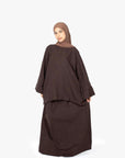 Mocha Brown Mélange Two-Piece Abaya