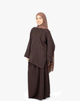 Mocha Brown Mélange Two-Piece Abaya