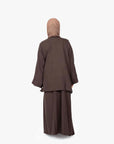 Mocha Brown Mélange Two-Piece Abaya