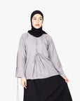 Grey Mélange Ribbon Kimono Top