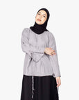 Grey Mélange Ribbon Kimono Top