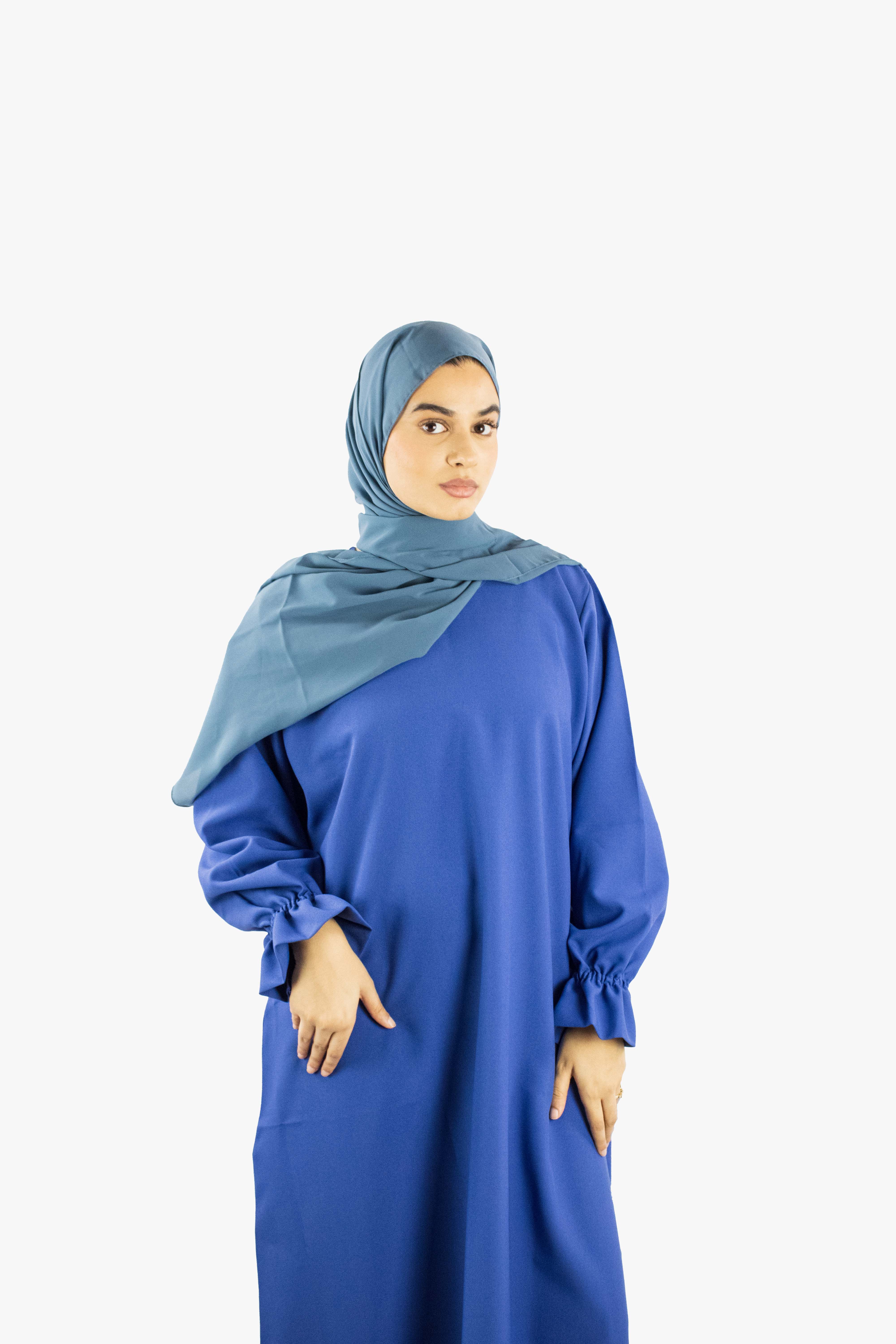 Ocean Blue Poet Sleeve Abaya