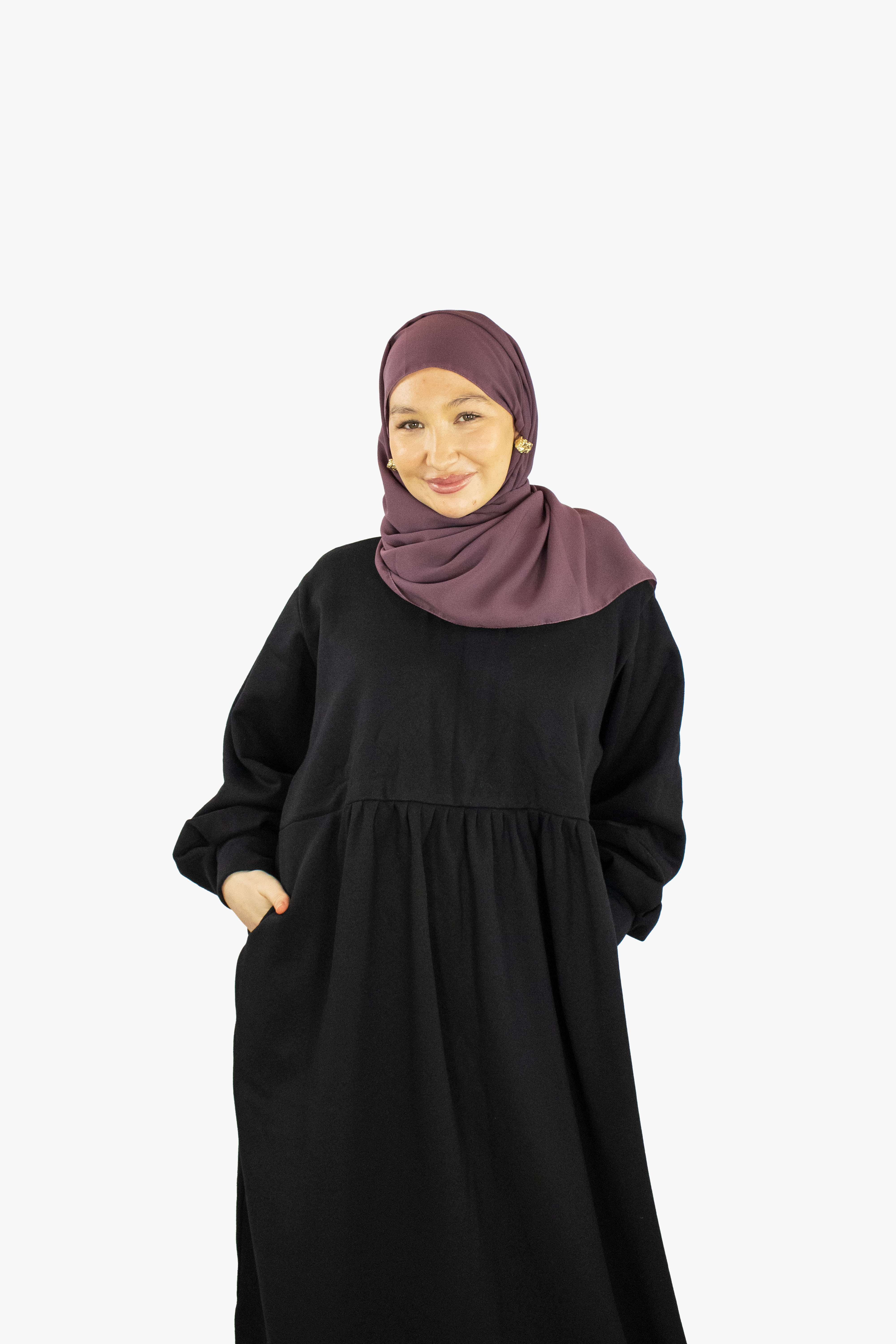 Black Balloon Sleeve Jumper Abaya