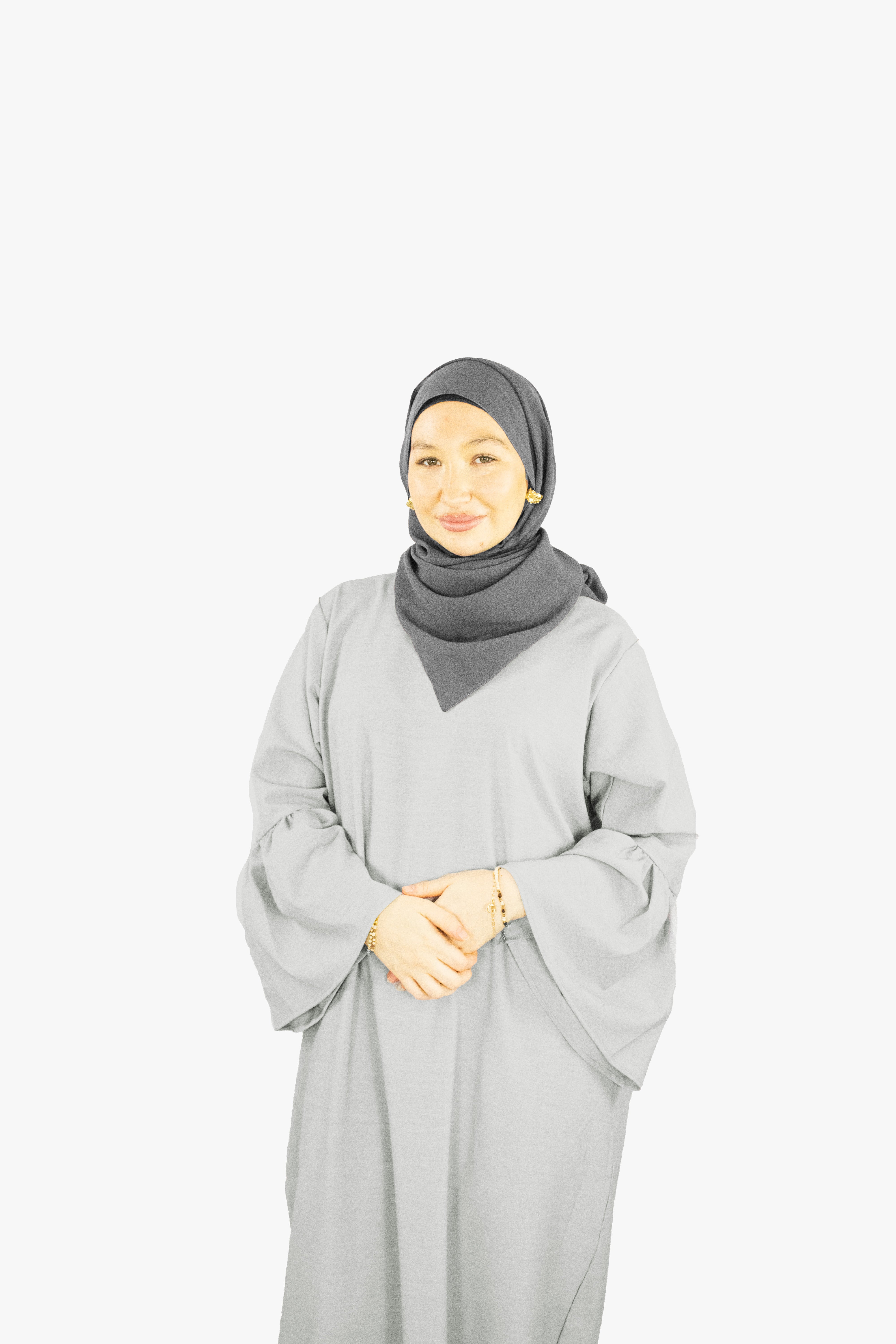 Cool Grey Bell Sleeve Abaya