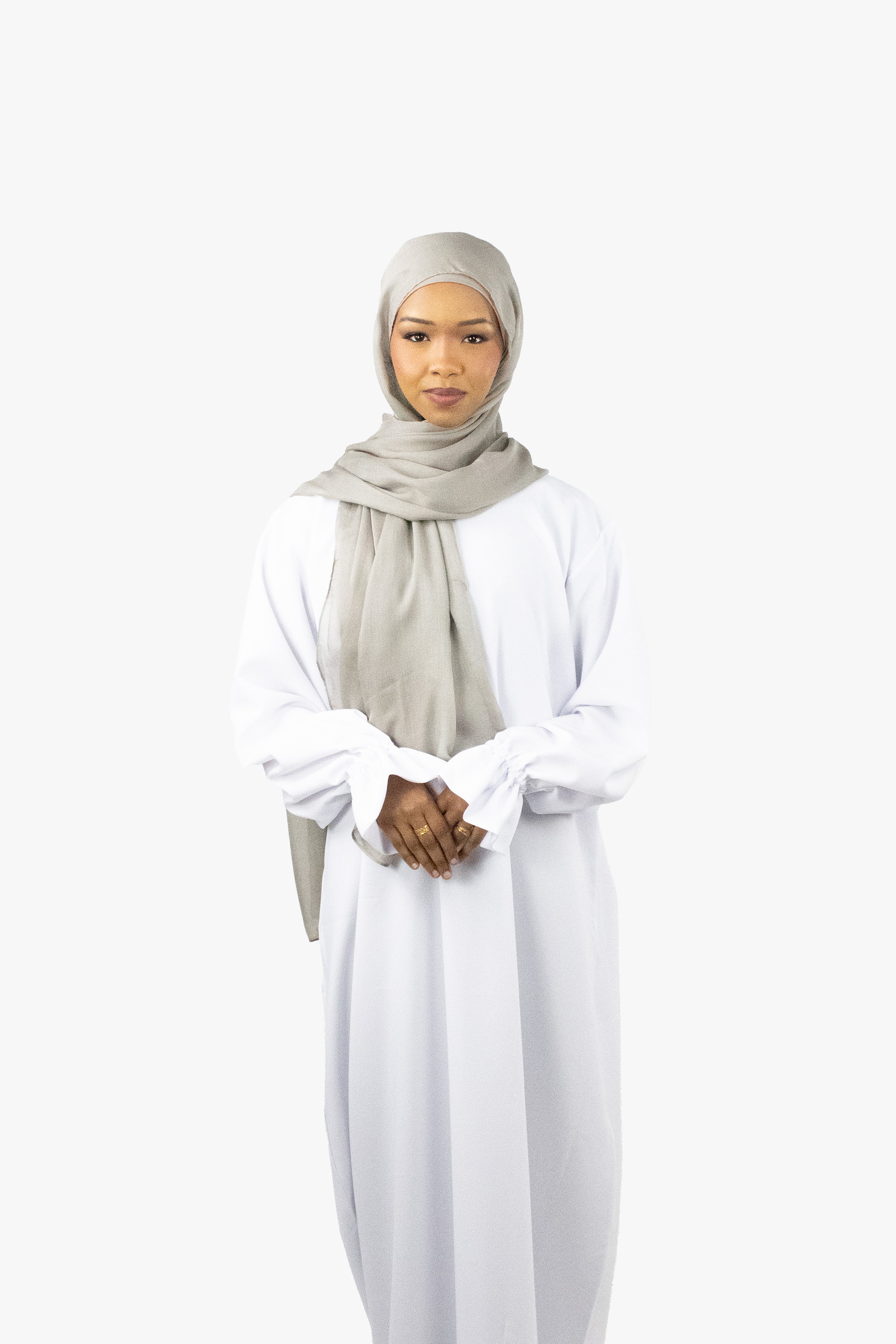 White Poet Sleeve Abaya