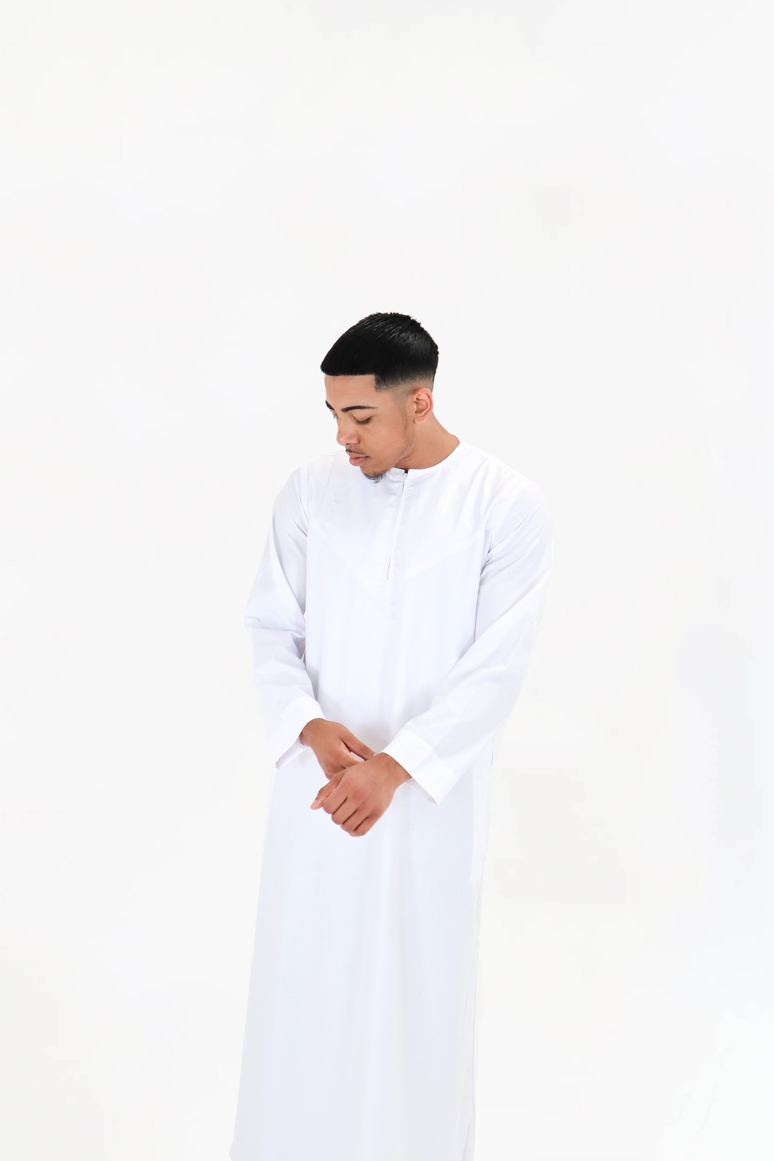 White Emirati Zip Thobe