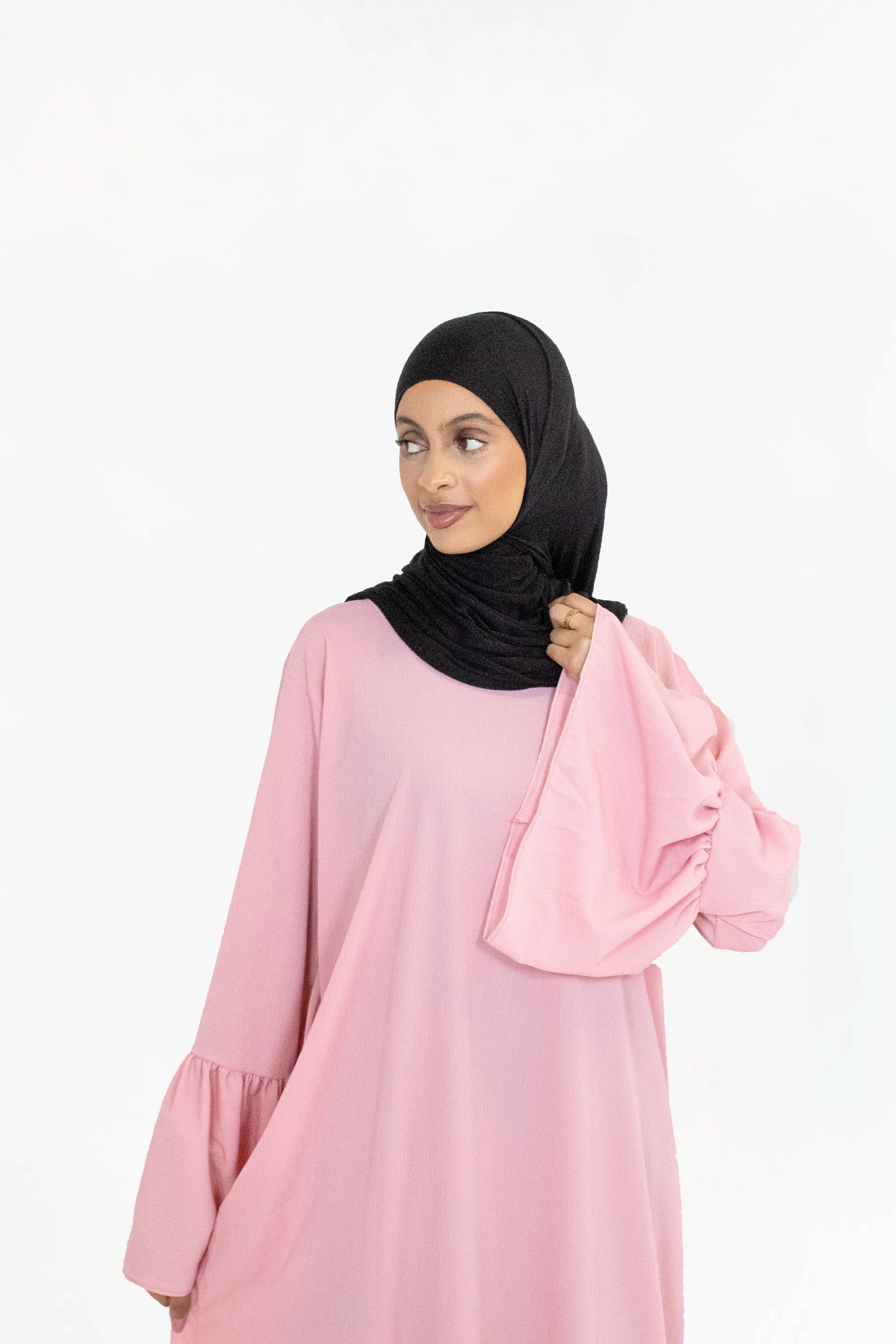 Blush Pink Bell Sleeve Abaya