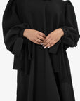 Black Balloon Sleeve Abaya