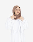 White Balloon Sleeve Abaya