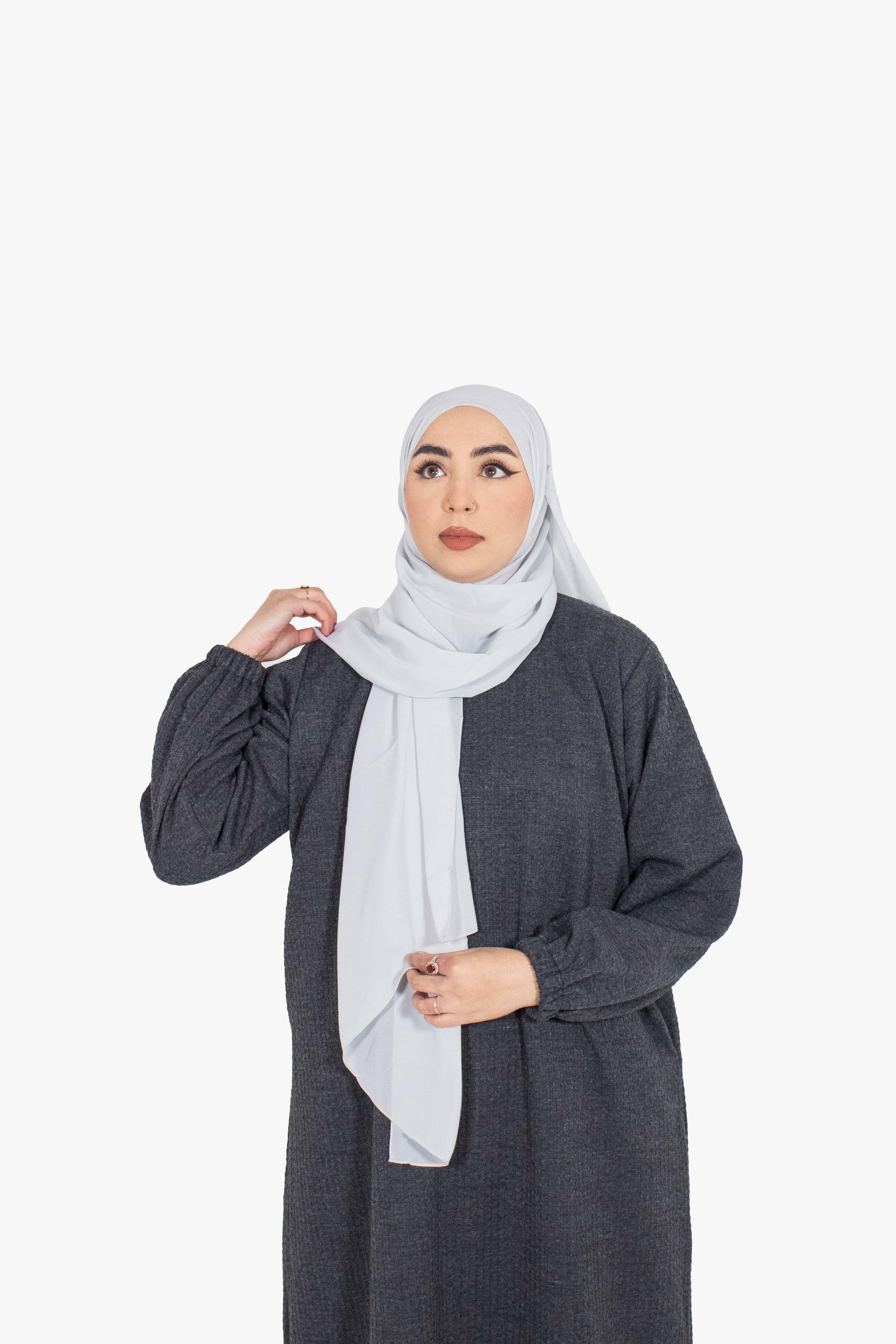 Textured Grey Jumper Abaya