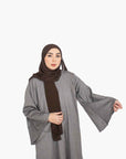 Textured Brown Umbrella Sleeve Abaya