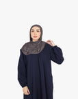 Navy Cuff Sleeve Abaya