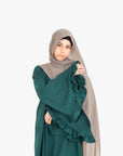 Forest Green Flower Sleeve Abaya