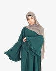 Forest Green Flower Sleeve Abaya