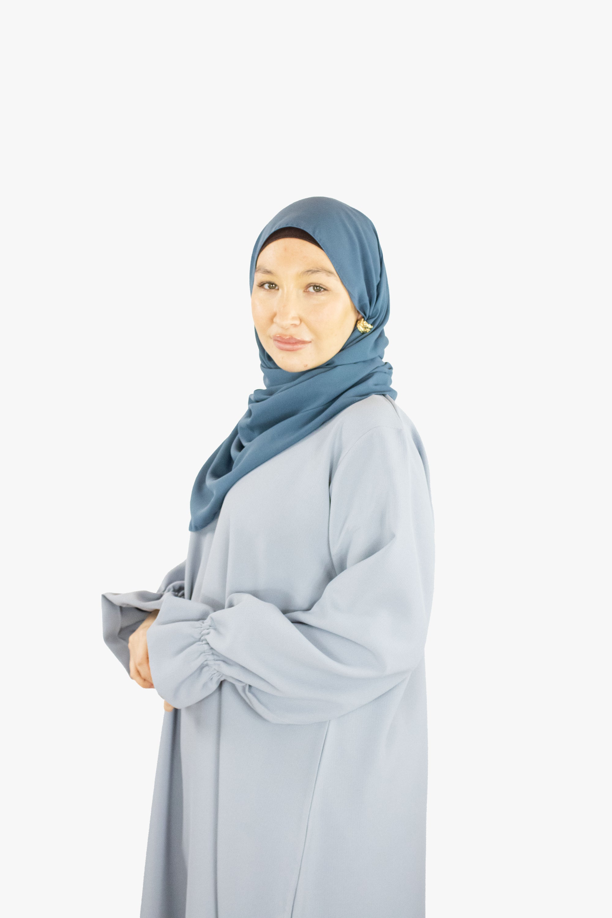 Pale Blue Poet Sleeve Abaya