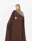 Pecan Brown Cape Sleeve Abaya