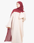 Cream Tulip Sleeve Abaya