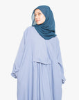 Powder Blue Pleated Bridge Abaya