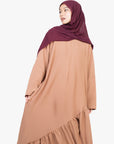 Caramel Asymmetric Drop Waist Abaya