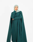 Emerald Green Cape Sleeve Abaya