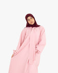 Blossom Pink Front Neck Tie Abaya