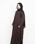 Mocha Brown Long Shirt Two-Piece Abaya