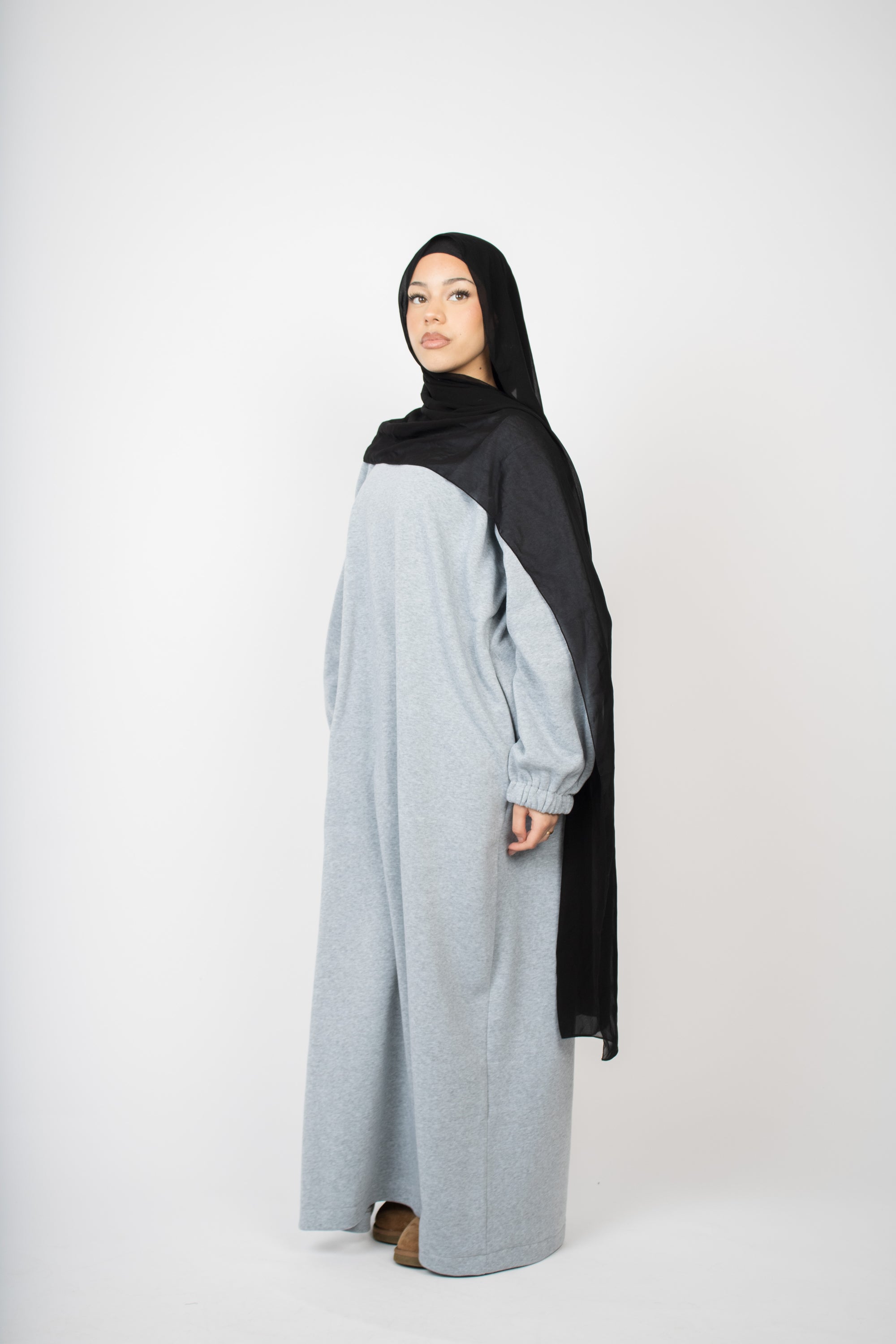 Light Grey Jumper Abaya