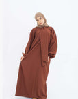 Hazelnut Front Neck Tie Abaya