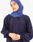 Navy Front Neck Tie Abaya