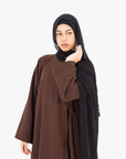 Pecan Brown Side Wrap Abaya