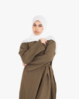 Olive Side Wrap Abaya