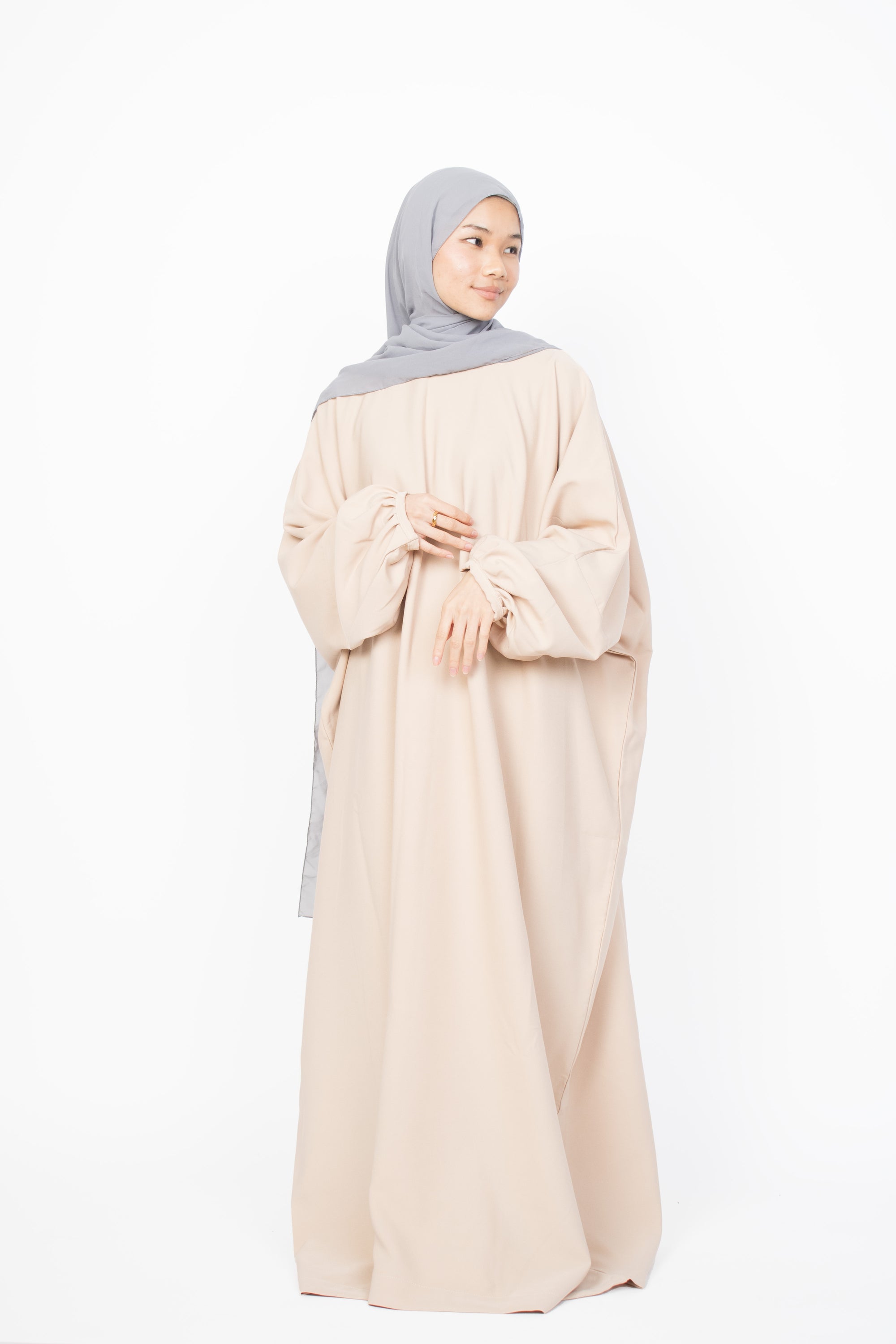 Cream Batwing Abaya