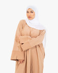 Coffee Slit Kimono Sleeve Abaya