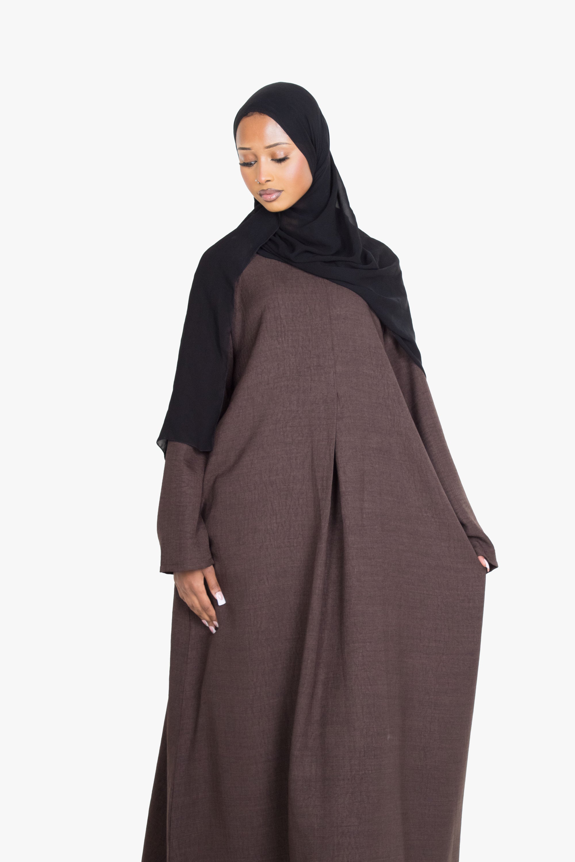 Coffee Mélange Pleat Abaya