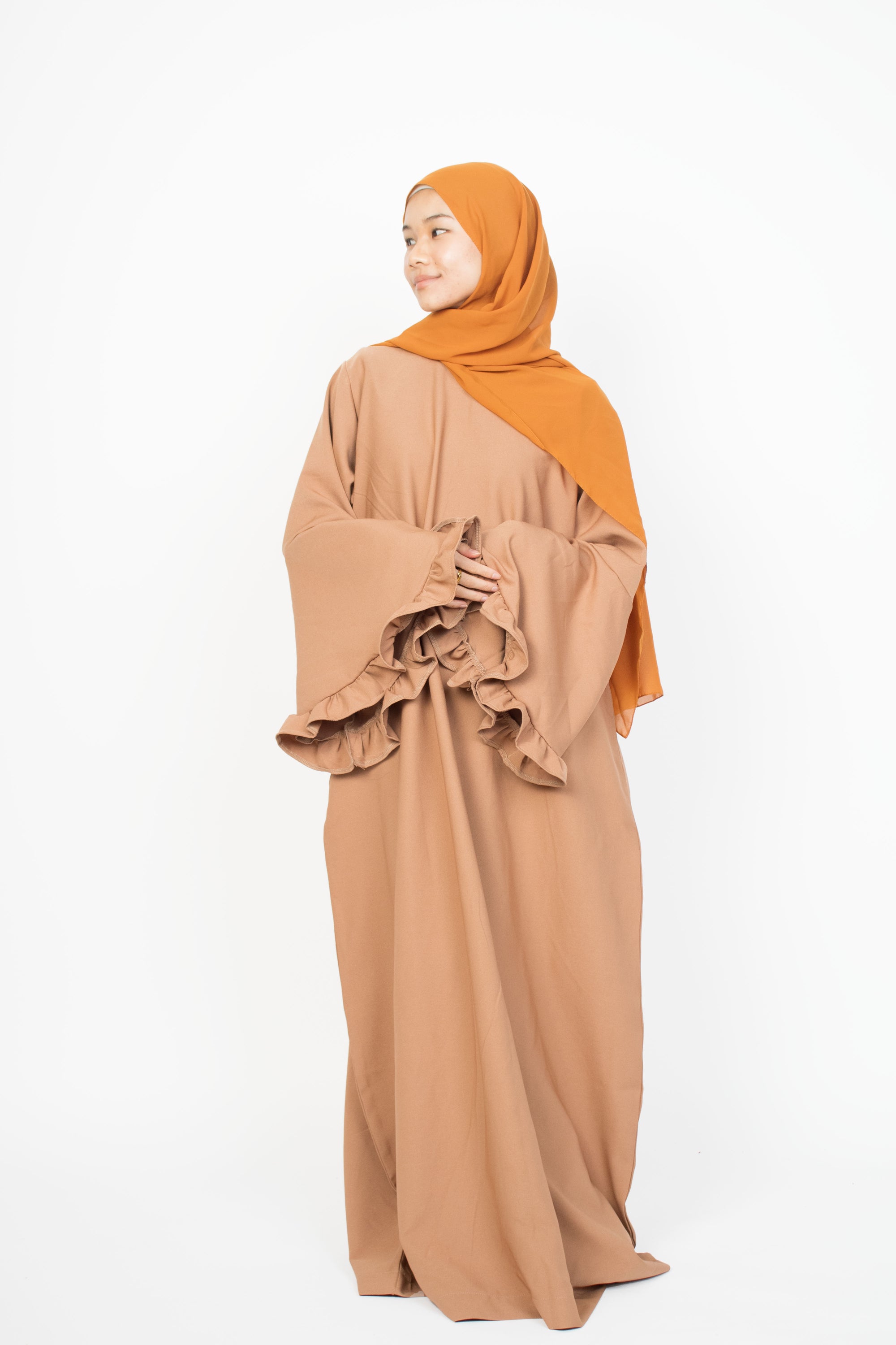 Caramel Flower Sleeve Abaya