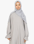 Cloud Grey Poet Sleeve Abaya