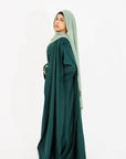 Emerald Green Asymmetric Cape Sleeve Abaya