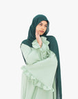 Pistachio Flower Sleeve Abaya