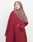 Crimson Red Tulip Sleeve Abaya